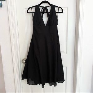 Black J Crew cotton halter dress